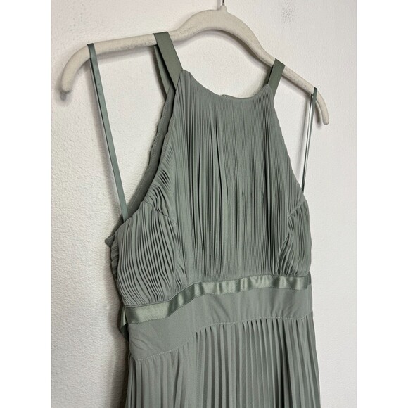 ASOS Design Bridesmaid Pleated Pinny Maxi Dress with Satin Wrap Waist Size 4 New - Picture 9 of 12